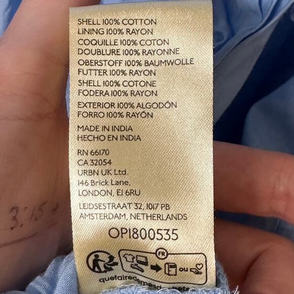 20W Maeve Anthropologie Asymmetrical Powder Blue Dress Minimalist Chic Feminine - Picture 6 of 15